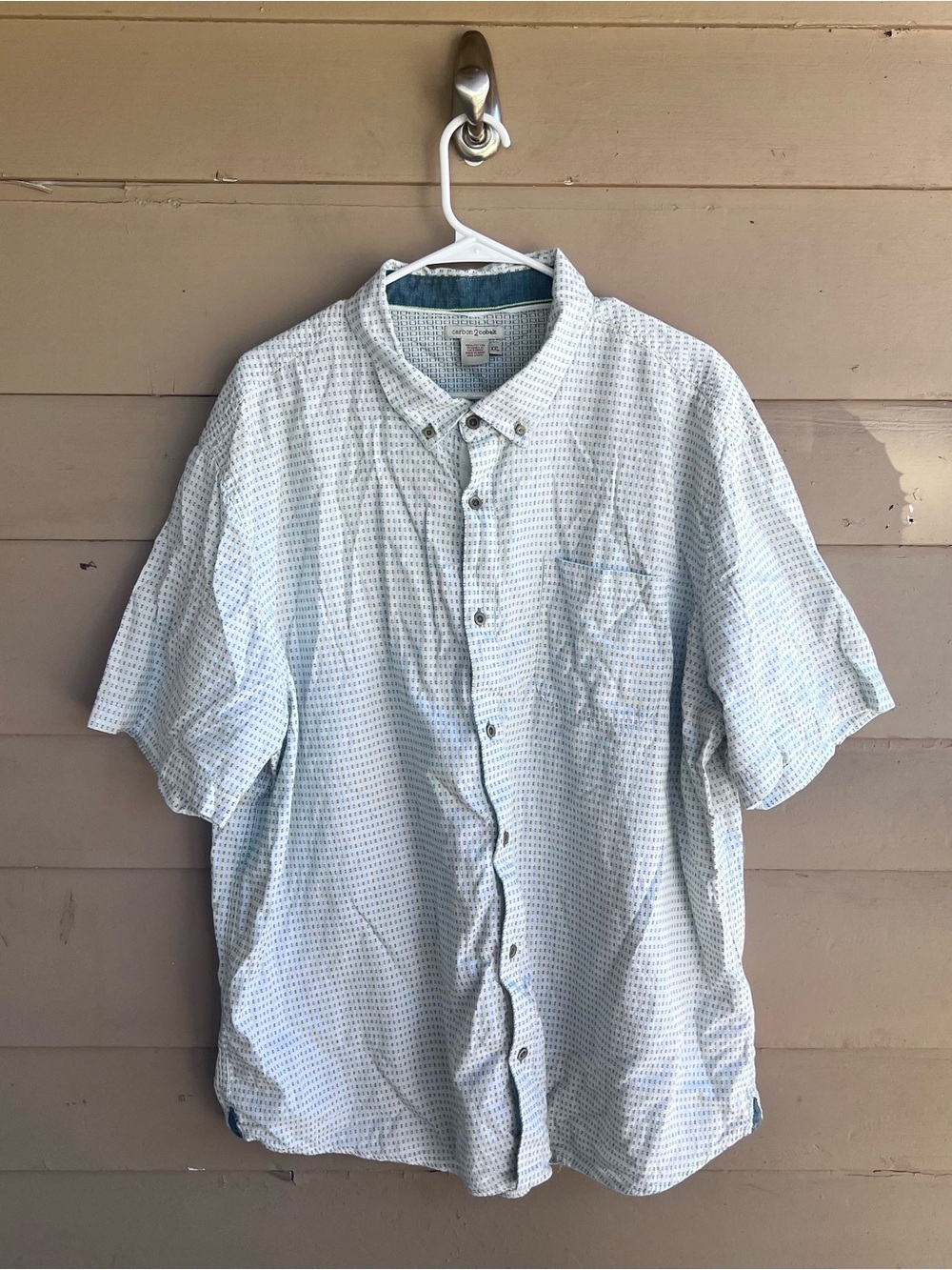Carbon2Colbalt Geometric Patterned Casual Button Down Shirt Size XXL